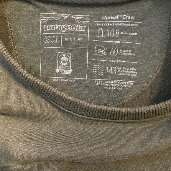 Patagonia Men’s Fitz Roy Horizons Uprisal Crew Sweatshirt Green XXL - Picture 4 of 4